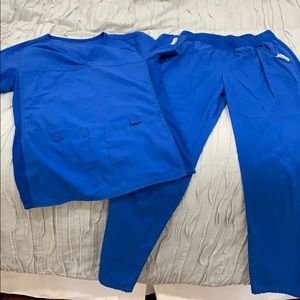 Cherokee scrub set in royal blue